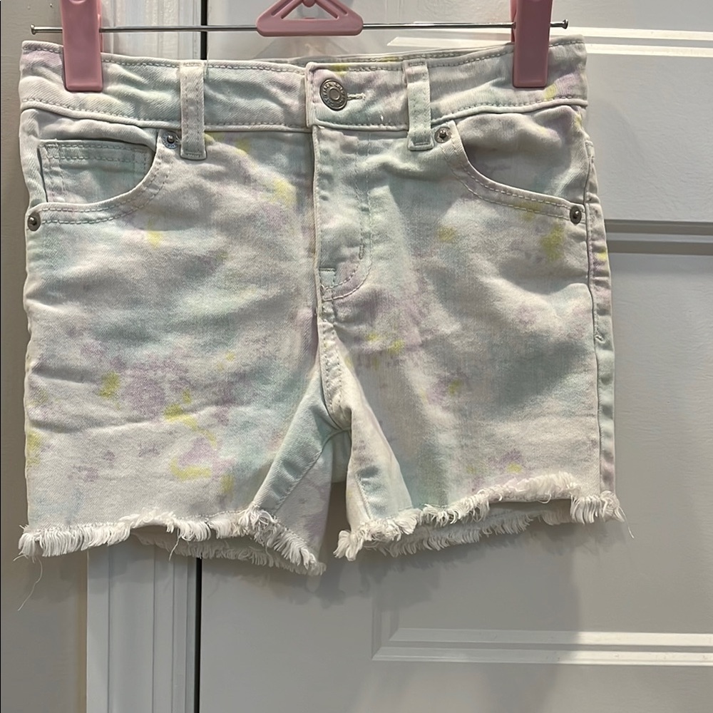 Girls Cat & Jack Pastel Tie-Dye Denim Shorts size M(7/8)